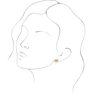 14K Rose Natural Yellow Sapphire, Natural Pink Sapphire, & 1/8 CTW Natural Diamond Earrings - BN & CO JEWELRY