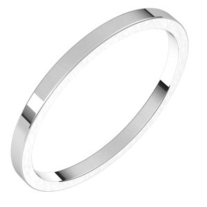 14K White 1.5 mm Flat Band Size 7 - BN & CO JEWELRY