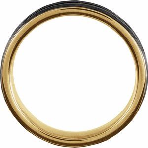 18K Yellow Gold PVD & Black PVD Tungsten 4 mm Size 13 Band With Hammer Finish - BN & CO JEWELRY