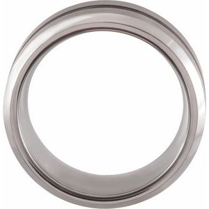 Tungsten 8 mm Grooved Size 10.5 Band with Satin Finish - BN & CO JEWELRY