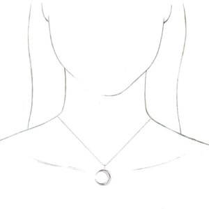 14K White Crescent Moon 16-18" Necklace - BN & CO JEWELRY