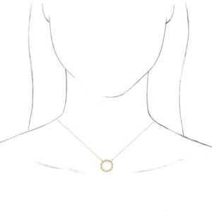 14K Yellow Milgrain Sun 16-18" Necklace - BN & CO JEWELRY