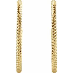 14K Yellow 25 mm Rope Hoop Earrings - BN & CO JEWELRY