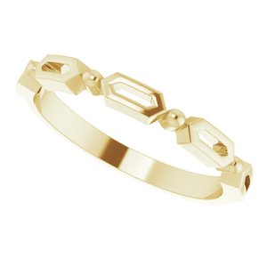 14K Yellow Stackable Geometric Ring - BN & CO JEWELRY