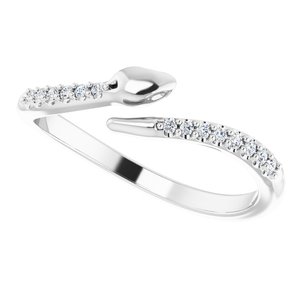 14K White .08 CTW Diamond Snake Bypass Ring - BN & CO JEWELRY