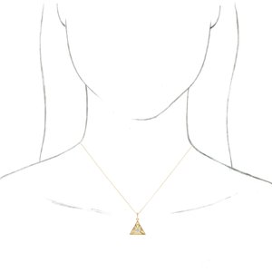 14K Yellow 1/10 CTW Natural Diamond Eye of Providence 16-18" Necklace - BN & CO JEWELRY