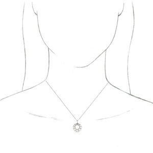 Sterling Silver Natural Opal Halo-Style 18" Necklace - BN & CO JEWELRY