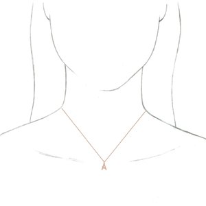 14K Rose Initial A Dangle 18" Necklace - BN & CO JEWELRY