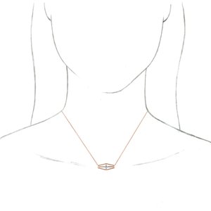 14K Rose 1/6 CT Natural Diamond Geometric 18" Necklace - BN & CO JEWELRY