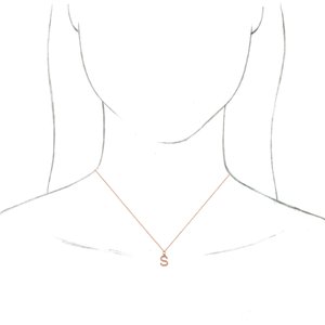 14K Rose Initial S Dangle 16" Necklace - BN & CO JEWELRY