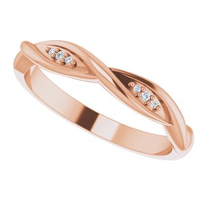 14K Rose .02 CTW Diamond Stackable Twisted Ring - BN & CO JEWELRY