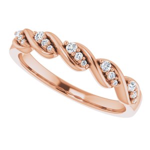 14K Rose 1/10 CTW Natural Diamond Anniversary Band - BN & CO JEWELRY