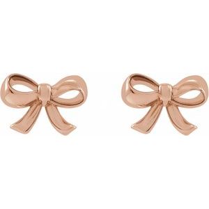14K Rose Bow Earrings - BN & CO JEWELRY