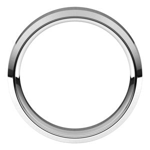14K White 6 mm Beveled-Edge Comfort-Fit Band Size 7.5 - BN & CO JEWELRY