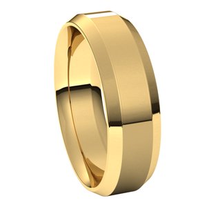 18K Yellow 6 mm Beveled-Edge Comfort-Fit Band Size 9.5 - BN & CO JEWELRY