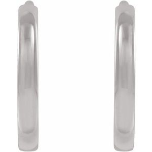 14K White 10 mm Huggie Hoop Earrings - BN & CO JEWELRY