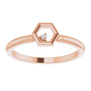 14K Rose .0075 CT Diamond Stackable Honeycomb Ring - BN & CO JEWELRY