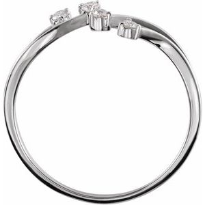 14K White 1/10 CTW Natural Diamond Bypass Ring - BN & CO JEWELRY