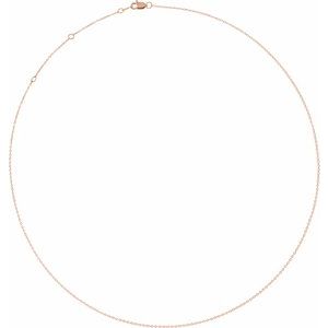 14K Rose 1 mm Adjustable Diamond-Cut Cable 16-18" Chain - BN & CO JEWELRY