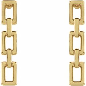 14K Yellow Chain Link Earrings - BN & CO JEWELRY