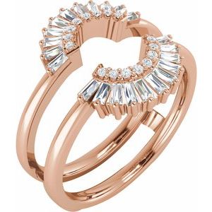 14K Rose 1/2 CTW Natural Diamond Ring Guard - BN & CO JEWELRY