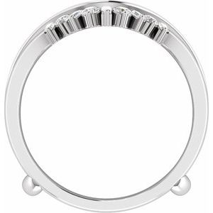 14K White 3/8 CTW Natural Diamond Ring Guard - BN & CO JEWELRY