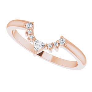 14K Rose 1/10 CTW Natural Diamond Contour Band - BN & CO JEWELRY