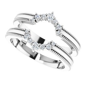 14K White 1/6 CTW Natural Diamond Ring Guard - BN & CO JEWELRY