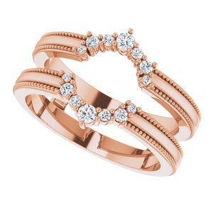 14K Rose 1/6 CTW Natural Diamond Ring Guard - BN & CO JEWELRY