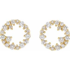14K Yellow 1/2 CTW Natural Diamond Circle Earrings - BN & CO JEWELRY