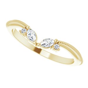 14K Yellow 1/8 CTW Natural Diamond Contour Band - BN & CO JEWELRY