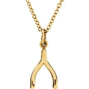 18K Yellow Vermeil Tiny Posh® Wishbone 16-18" Necklace - BN & CO JEWELRY