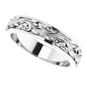 10K White 5 mm Sculptural Band Size 9 - BN & CO JEWELRY