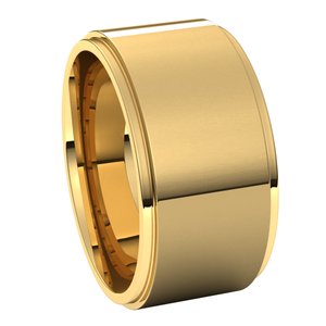 14K Yellow 10 mm Flat Comfort Fit Edge Band Size 7 - BN & CO JEWELRY