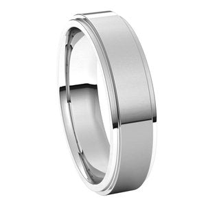 14K White 5 mm Flat Comfort Fit Edge Band Size 11.5 - BN & CO JEWELRY