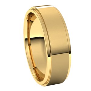 18K Yellow 6 mm Flat Comfort Fit Edge Band Size 10.5 - BN & CO JEWELRY