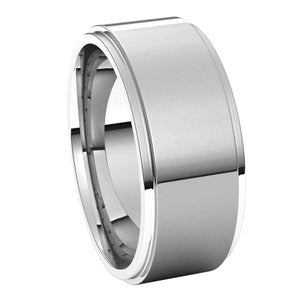 Platinum 8 mm Flat Comfort Fit Edge Band Size 9.5 - BN & CO JEWELRY