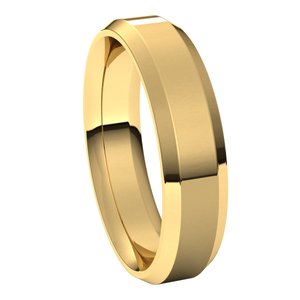 14K Yellow 5 mm Beveled-Edge Comfort-Fit Band Size 9 - BN & CO JEWELRY