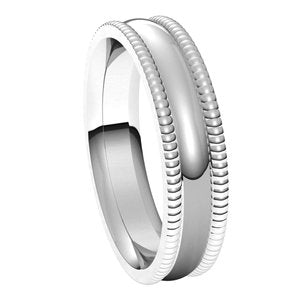 Platinum 5 mm Extra Large Milgrain Comfort Fit Band Size 6.5 - BN & CO JEWELRY