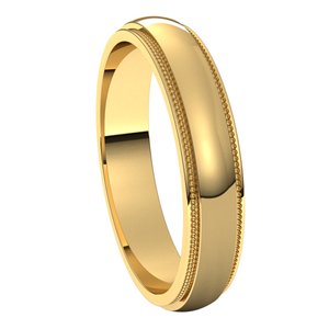 10K Yellow 4 mm Milgrain Half Round Edge Band Size 10 - BN & CO JEWELRY