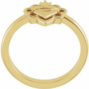 14K Yellow Negative Space Sacred Heart Ring - BN & CO JEWELRY