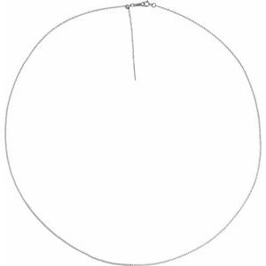 14K White 1.1 mm Adjustable Threader Cable 16-22" Chain - BN & CO JEWELRY