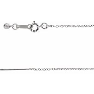 14K White 1.1 mm Adjustable Threader Cable 16-22" Chain - BN & CO JEWELRY