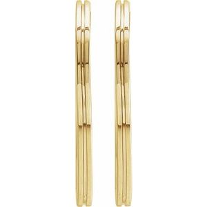 14K Yellow 20 mm Grooved Hoop Earrings - BN & CO JEWELRY