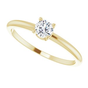 14K Yellow 3 mm Natural Diamond Ring - BN & CO JEWELRY
