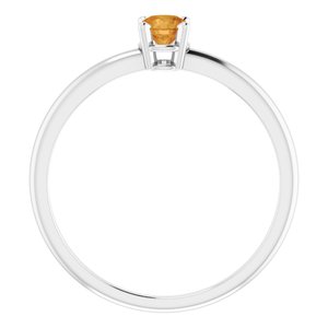 Sterling Silver 4 mm Natural Citrine Ring - BN & CO JEWELRY