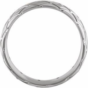 14K White 1/10 CTW Natural Diamond Patterned Band Size 10 - BN & CO JEWELRY