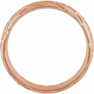 14K Rose 1/8 CTW Natural Diamond Patterned Band Size 11.5 - BN & CO JEWELRY