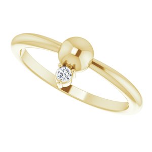 14K Yellow .03 CT Diamond Stackable Bead Ring - BN & CO JEWELRY