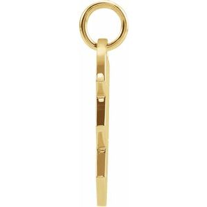 14K Yellow 17x10 mm Right Broken Heart Pendant - BN & CO JEWELRY